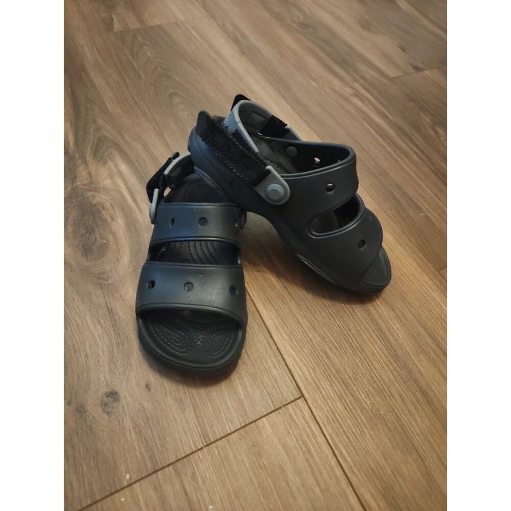 Crocs Kids Classic All-Terrain Black Sandal Size J2
